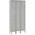 Global Industrial Four Tier 12 Door Locker, 12Wx18Dx18H, Gray, Unassembled 493460GY